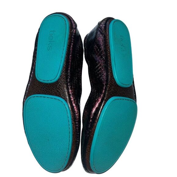 Custom Tieks Metallic Python Ballet Flats Maroon Pink Color Shift Size 7 - Picture 6 of 11